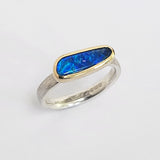 Australian boulder opal shard ring