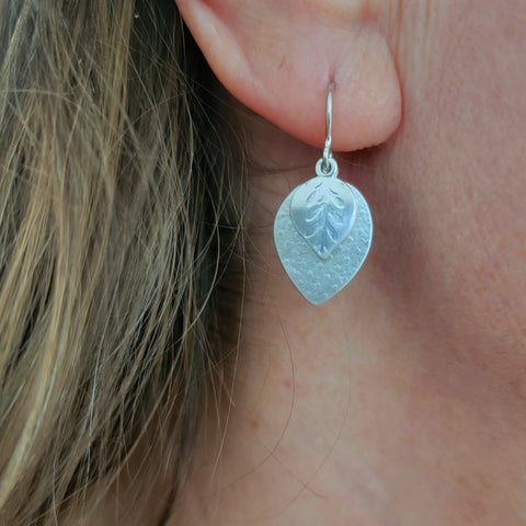 Strawberry leaf earring