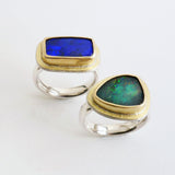 Hammered gold top rings