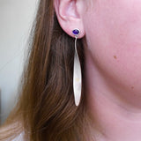 Amethyst long ash key earring