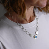 Aquamarine hammered loopy necklace