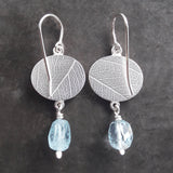 Aquamarine ovals fern drop earring