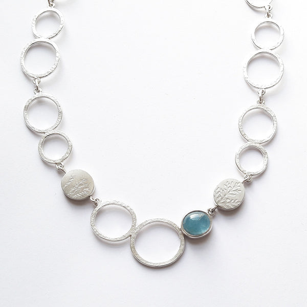 Aquamarine ovals necklace