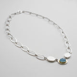 Aquamarine hammered loopy necklace