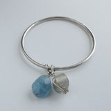 Aquamarine beech drop bangle