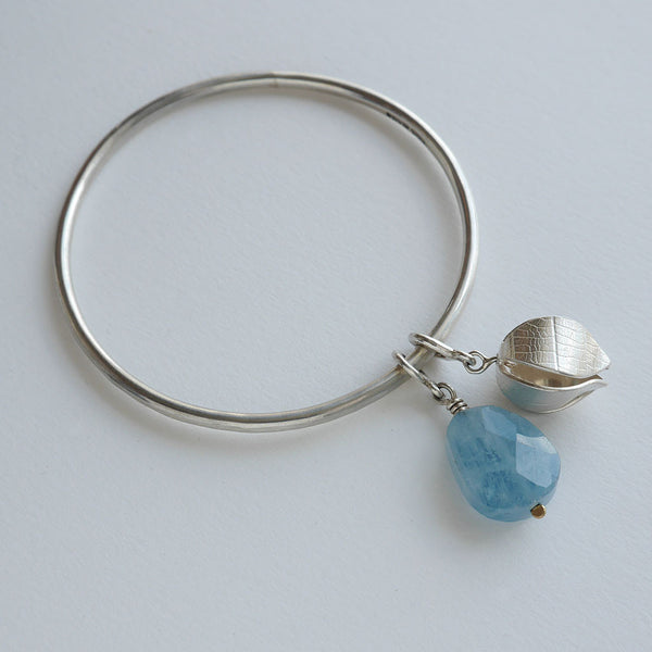 Aquamarine beech drop bangle