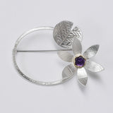 Amethyst lily brooch
