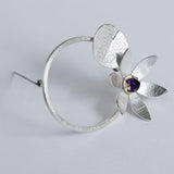 Amethyst lily brooch