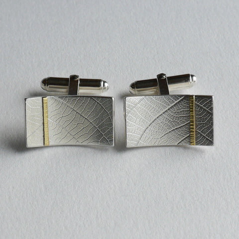 Rectangle leaf cufflink