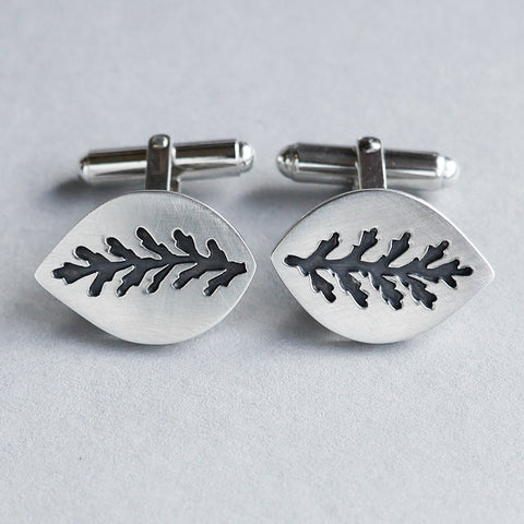 Pierced dusty miller cufflink