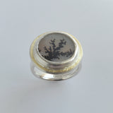 Dendritic Quartz hammered top ring