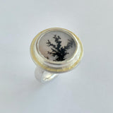 Dendritic Quartz hammered top ring
