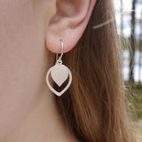 Teardrop leaf in leaf earring