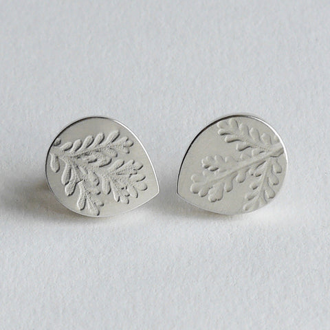 Dusty miller teardrop studs