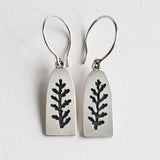 Pierced leaf tag drop earring