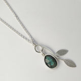 Labradorite branch pendant oval