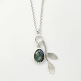 Labradorite branch pendant oval