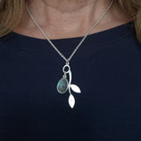 Labradorite branch pendant oval