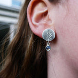 Moonstone drop fern earrings