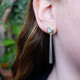 Moonstone forged drop earring