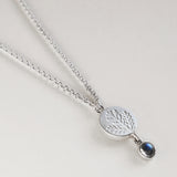 Moonstone drop fern pendant