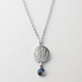 Moonstone drop fern pendant