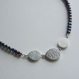 Grey pearl teardrop bead necklace