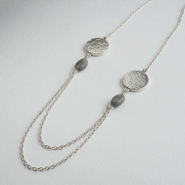 Labradorite coin bead necklace
