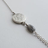Labradorite coin bead necklace