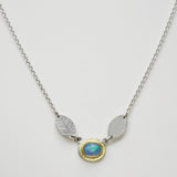 Ethiopian opal leaf wing pendant