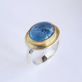 Hammered gold top rings