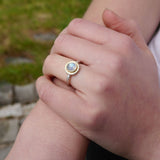 Moonstone gold top ring