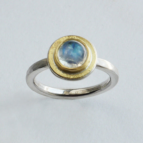 Moonstone gold top ring