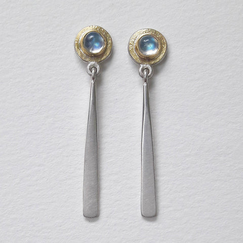 Moonstone forged drop earring