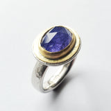 Tanzanite rosecut hammered ring