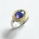 Tanzanite rosecut hammered ring