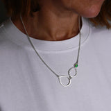 Double teardrop opal glasses holder pendant