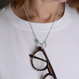 Double teardrop opal glasses holder pendant