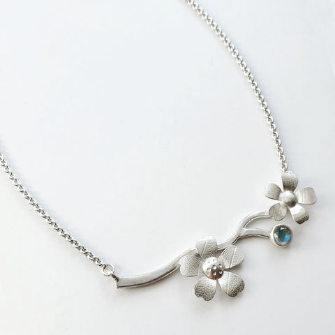 Cherry blossom branch necklace